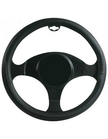 COPRIVOLANTE UNIVERSALE AUTO IN SIMILPELLE NERO 37/39cm