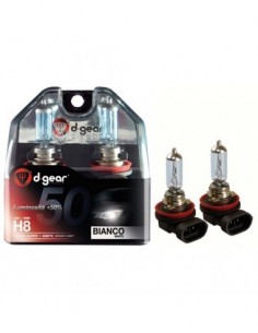 COPPIA LAMPADINE EFFETTO XENON H8 +50% 4000K SUPER WHITE