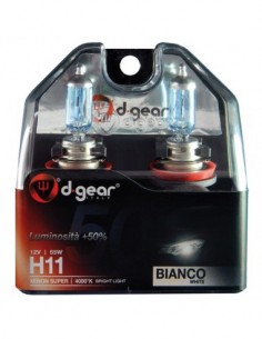COPPIA LAMPADINE EFFETTO XENON H11 +50% 4000K SUPER WHITE