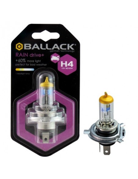 LAMPADINA EFFETTO XENON H4 +60% RAIN DRIVE+ BALLACK