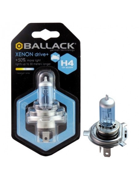 LAMPADINA EFFETTO XENON H4 +50% XENON DRIVE+ BALLACK