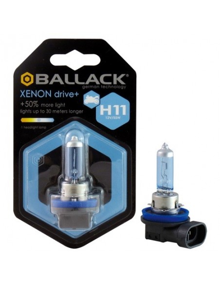 LAMPADINA EFFETTO XENON H11 +50% XENON DRIVE+ BALLACK