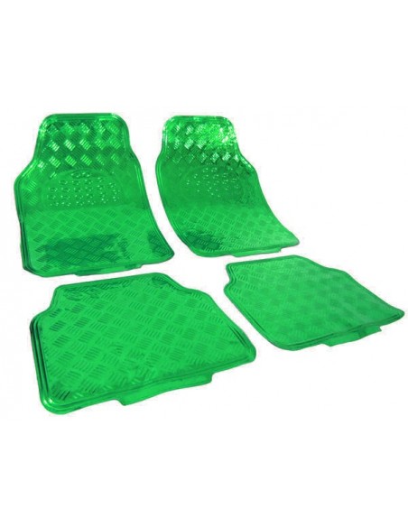 4 TAPPETI SPORTIVI IN GOMMA CROMATI UNIVERSALI LOOK VERDI