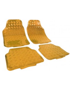 4 TAPPETI SPORTIVI IN GOMMA CROMATI UNIVERSALI LOOK ORO /...