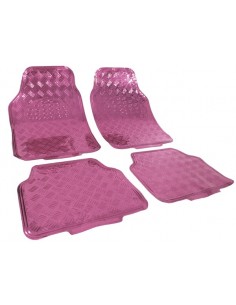 4 TAPPETI SPORTIVI IN GOMMA CROMATI UNIVERSALI LOOK ROSA