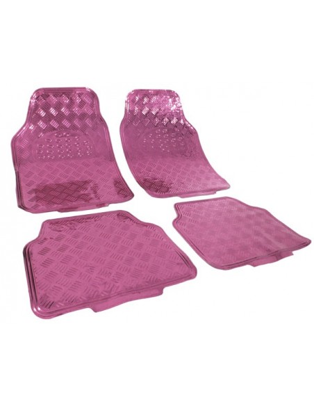 4 TAPPETI SPORTIVI IN GOMMA CROMATI UNIVERSALI LOOK ROSA
