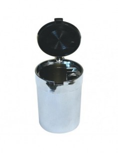 POSACENERE CON TAPPO DI CHIUSURA NERO/ALLUMINIO