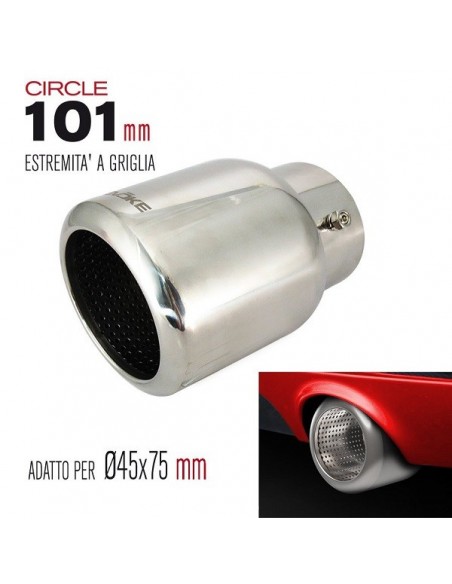 TERMINALE SCARICO CROMATO TONDO CON GRIGLIA IN ACCIAIO INOX 45-7