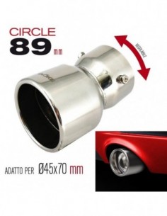 TERMINALE SCARICO CROMATO REGOLABILE IN ACCIAIO INOX 45-70mm