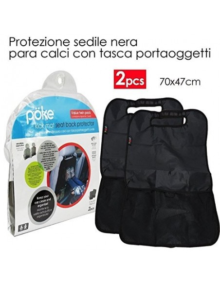 COPPIA COPRISEDILI NERI PER SEDILE AUTO CUSTODIA BAMBINI 70X47CM