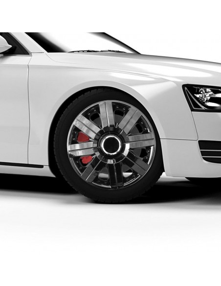 4 COPRICERCHI NERI LUCIDI DA 13" ABS CERCHI SPORTIVI AUTO