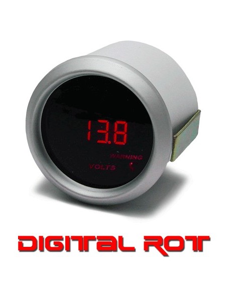 VOLTMETRO SFONDO NERO ILLUMINAZIONE ROSSA DIGITALE