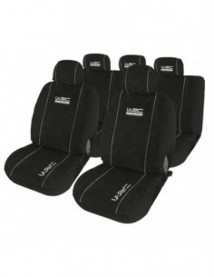 SET COPRISEDILI UNIVERSALI NERO/BIANCO "WRC" IN COTONE
