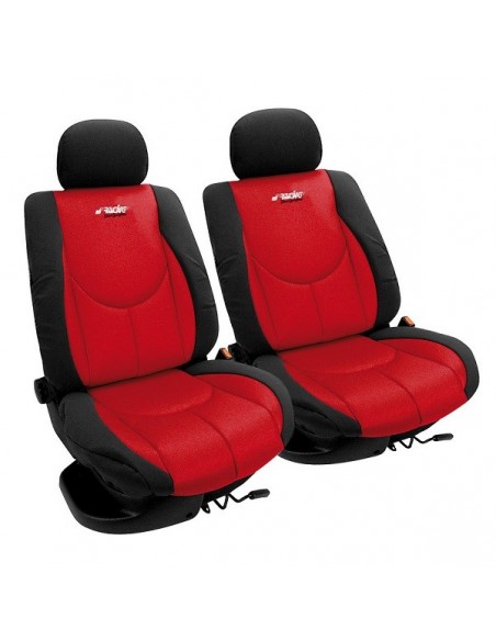 COPPIA COPRISEDILI ANTERIORI "SIMONI RACING" NERO/ROSSO