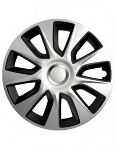 4 BORCHIE COPRICERCHI DA 14" ARGENTO/NERE SPORTIVI