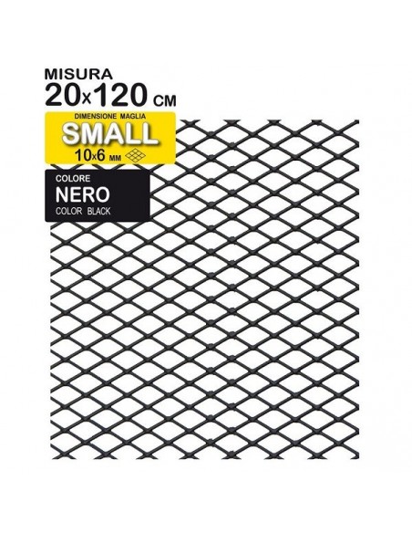 GRIGLIA SPORTIVA 120x20cm ALLUMINIO NERA SMALL