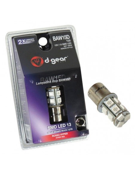 LAMPADINA POSIZIONE/STOP 13 LED CANBUS D-GEAR ROSSA BAW15D 12V