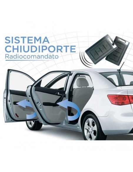 KIT CHIUSURA CENTRALIZZATA 3 e 5 PORTE + 2 TELECOMANDI