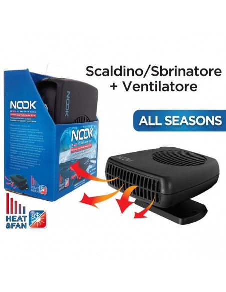 SCALDINO - SBRINATORE E VENTILATORE PER AUTO 4 STAGIONI 12V 150W