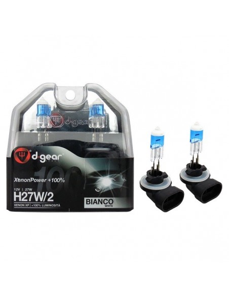 COPPIA LAMPADINE EFFETTO XENON H27W/2 +100% 5000K MIRROR WHITE