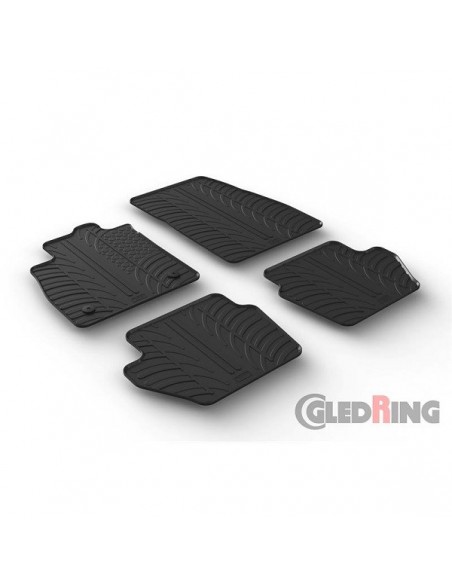4 TAPPETI GOMMA NERI FORD FIESTA MK8 3-5p dal 2017-