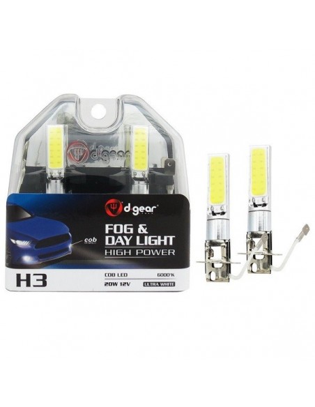 COPPIA LAMPADINE H3 LUCE FENDINEBBIA BIANCO 24 LED SMD