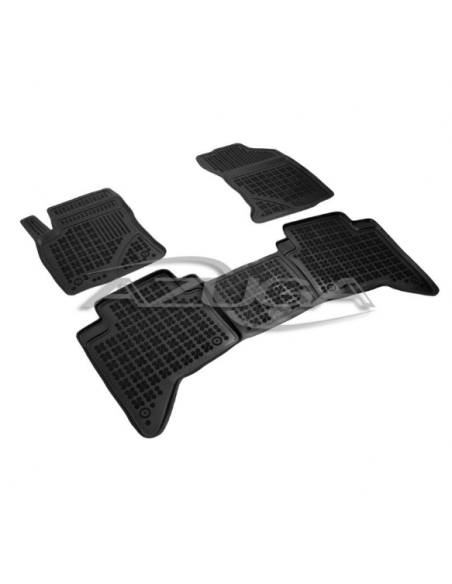 3 TAPPETI GOMMA NERI 4cm TOYOTA HILUX Double Cab dal 2016-