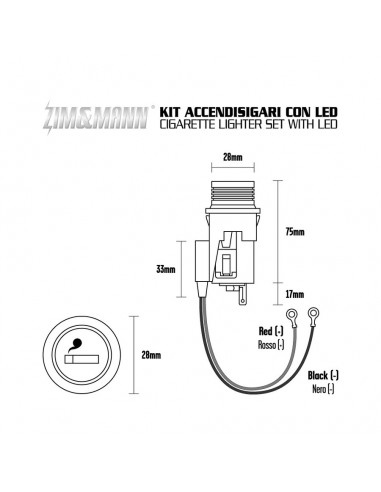 ACCENDISIGARI ILLUMINATO LED BLU UNIVERSALE