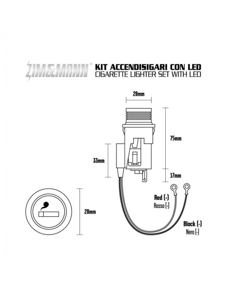 ACCENDISIGARI ILLUMINATO LED BLU UNIVERSALE