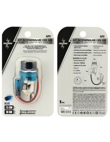 ACCENDISIGARI ILLUMINATO LED BLU UNIVERSALE