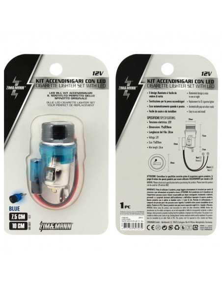 ACCENDISIGARI ILLUMINATO LED BLU UNIVERSALE