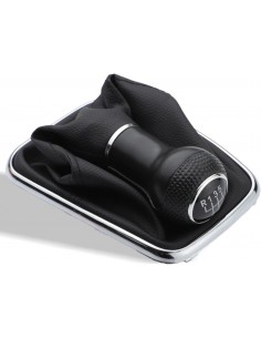 CORNICE CAMBIO CROMATA + PELLE NERA VW GOLF 4 IV 1997-2003 2