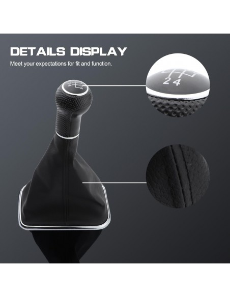 CORNICE CAMBIO CROMATA + PELLE NERA VW GOLF 4 IV 1997-2003