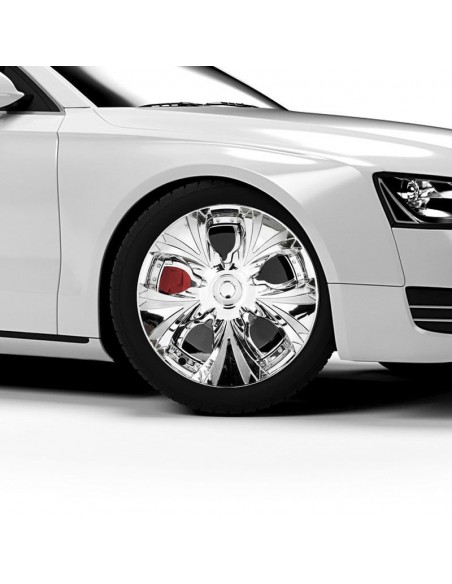 4 BORCHIE SPINNER CROMATE 13" COPRICERCHI